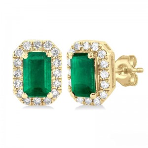 Emerald  / Diamond Earrings